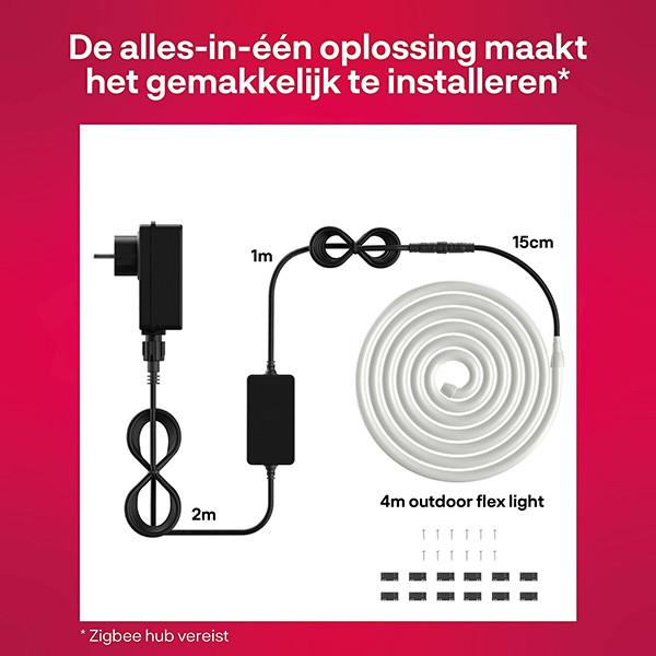 Innr Zigbee Outdoor Flex Strip 2 meter | RGB + 1800-6500K | Werkt met Philips Hue | 48W  LIN00119 - 4