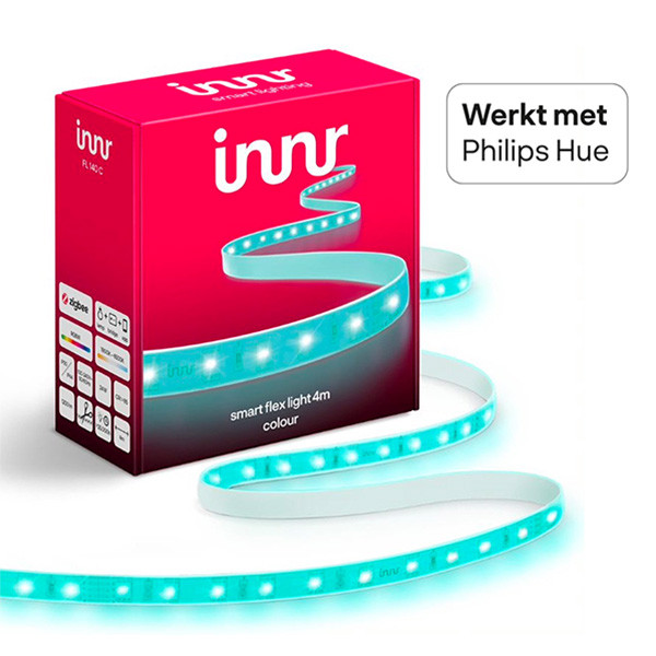 vaardigheid knal huurder Innr smart led strip met stekker adapter | 4 meter | RGBWW | 60 leds p/m |  24W Innr 123led.nl