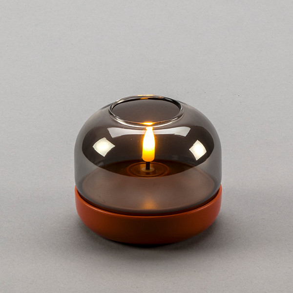 Glaslantaarn | 8.5 x 7.5 cm | Warm wit | Teracotta | Konstsmide LKO00810 - 1