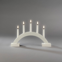 Kaarsenbrug | 26 x 39 cm | 5 lampjes | Warm wit | Hout | Mat wit | Konstsmide LKO00966
