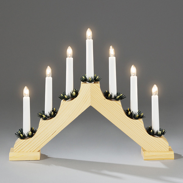 Kaarsenbrug | 38 x 30 cm | 7 lampjes | Warm wit | Hout | Konstsmide LKO00783 - 1