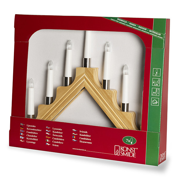 Kaarsenbrug | 39 x 24 cm | 7 lampjes | Warm wit | Hout | Konstsmide LKO00781 - 3