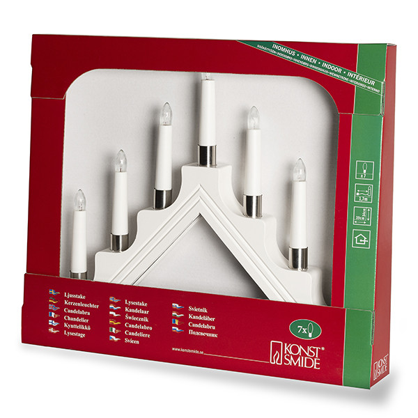 Kaarsenbrug | 39 x 24 cm | 7 lampjes | Warm wit | Wit | Konstsmide LKO00782 - 3