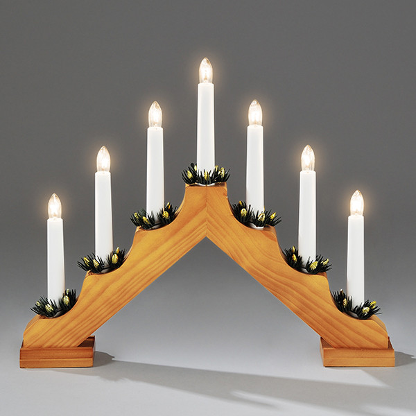 Kaarsenburg | 38 x 30 cm | 7 lampjes | Warm wit | Hout | Eiken | Konstsmide LKO00784 - 1