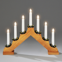 Kaarsenburg | 38 x 30 cm | 7 lampjes | Warm wit | Hout | Eiken | Konstsmide LKO00784