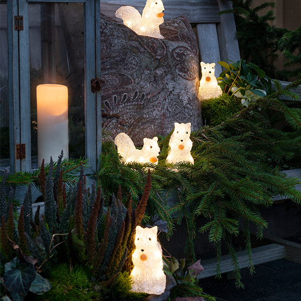 Kerst eekhoorn met verlichting | Warm wit | 40 lampjes | 5 stuks | Konstsmide LKO00796 - 2