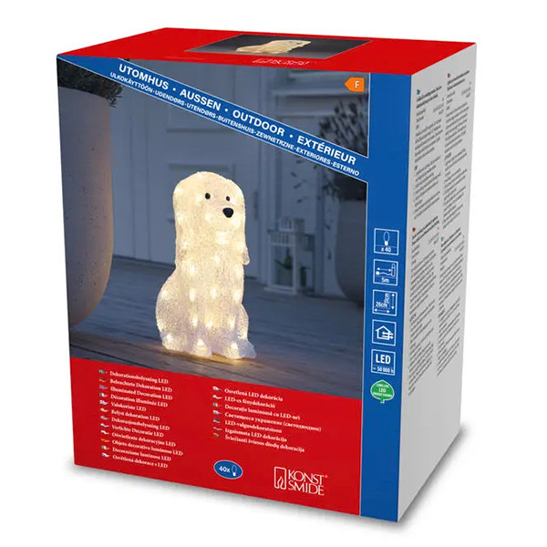 Kerst hond met verlichting | Warm wit | 40 lampjes | Konstsmide LKO00790 - 3