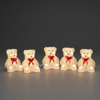 Kerst ijsbeer met verlichting | Warm wit | 40 lampjes | 5 stuks | Konstsmide LKO00792