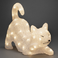 Kerst kat met verlichting | Warm wit | 48 lampjes | Konstsmide LKO00794