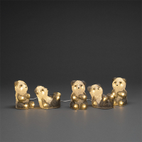 Kerst pandabeer met verlichting | Warm wit | 40 lampjes | 5 stuks | Konstsmide LKO00795