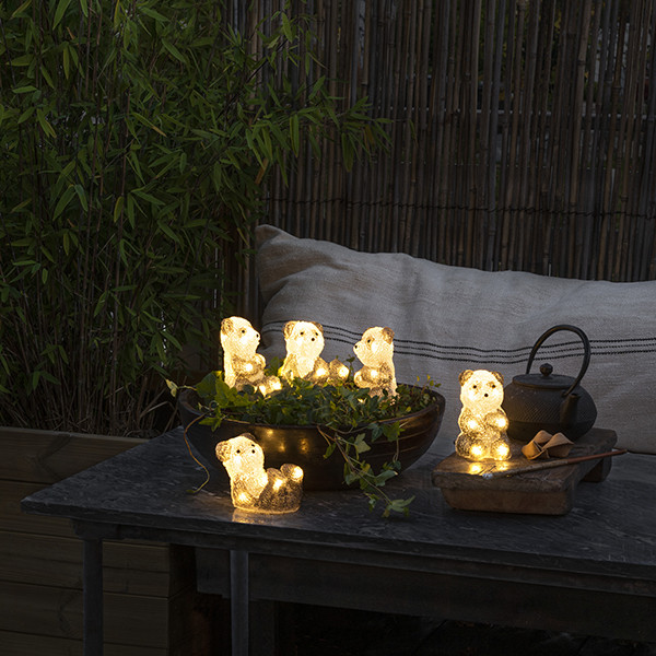 Kerst pandabeer met verlichting | Warm wit | 40 lampjes | 5 stuks | Konstsmide LKO00795 - 2