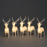 Kerst rendier met verlichting | Acryl | Warm wit | 40 lampjes | 5 stuks | Konstsmide LKO00788