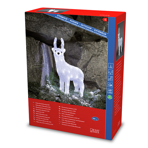 Kerst rendier met verlichting | Warm wit | 40 lampjes | Konstsmide LKO00800 - 3