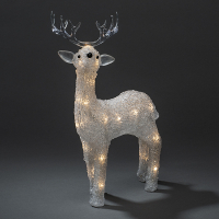 Kerst rendier met verlichting op batterijen | 14 cm | Warm witte | 24 lampjes | Konstsmide LKO00834