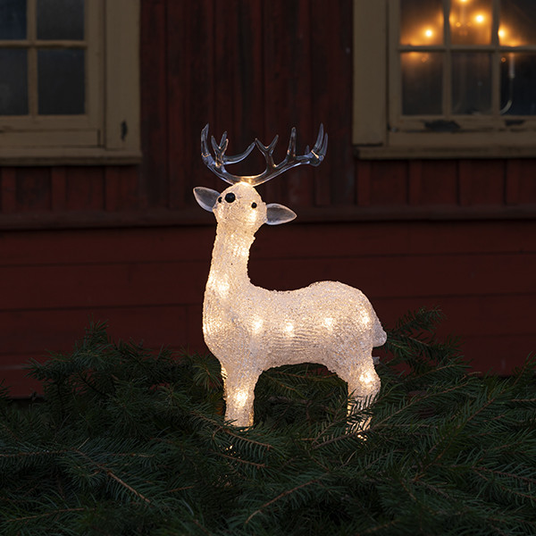 Kerst rendier met verlichting op batterijen | 14 cm | Warm witte | 24 lampjes | Konstsmide LKO00834 - 2