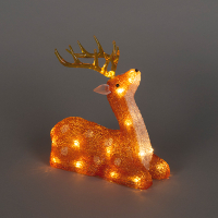 Kerst rendier op batterijen | 22 cm | Warm wit | 24 lampjes | Konstsmide LKO00829