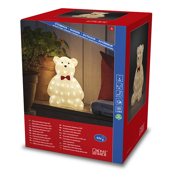 Kerst teddybeer met verlichting | Warm wit | 64 lampjes | Konstsmide LKO00793 - 3