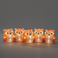 Kerst uil met verlichting | Warm wit | 40 lampjes | 5 stuks | Konstsmide LKO00798