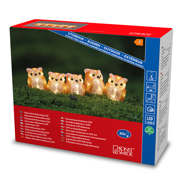Kerst uil met verlichting | Warm wit | 40 lampjes | 5 stuks | Konstsmide LKO00798 - 3