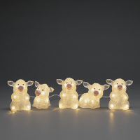 Kerst varken met verlichting | Warm wit | 40 lampjes | 5 stuks | Konstsmide LKO00797