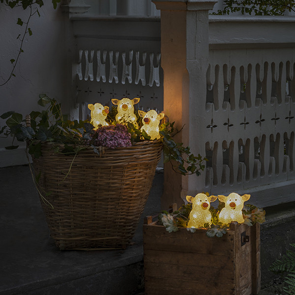 Kerst varken met verlichting | Warm wit | 40 lampjes | 5 stuks | Konstsmide LKO00797 - 2