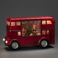 Kerstman met dubbeldekker op batterijen | 18.5 cm | Warm wit | Konstsmide LKO00822