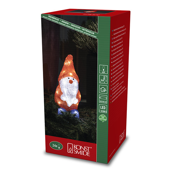 Kerstman met verlichting op batterijen | 26 cm | Warm wit | 24 lampjes | Konstsmide LKO00831 - 3