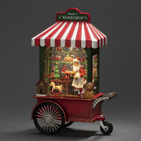 Kerstman werkplaats met verlichting op batterijen | 27 cm | Warm wit | Konstsmide LKO00814