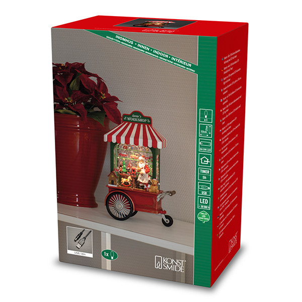 Kerstman werkplaats met verlichting op batterijen | 27 cm | Warm wit | Konstsmide LKO00814 - 4