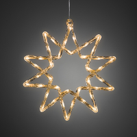 Kerstster Acryl hangend | 38 cm | Warm wit | 40 lampjes | Konstsmide LKO00786