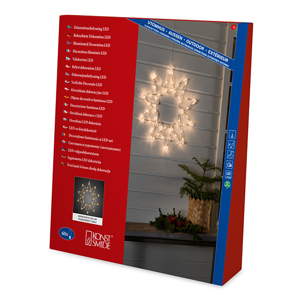 Kerstster Acryl hangend | 58 cm | Warm wit | 60 lampjes | Konstsmide LKO00787 - 3