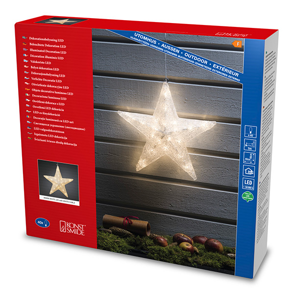 Kerstster met verlichting | Ø 40 cm | Warm wit | 40 lampjes | Konstsmide LKO00635 - 5