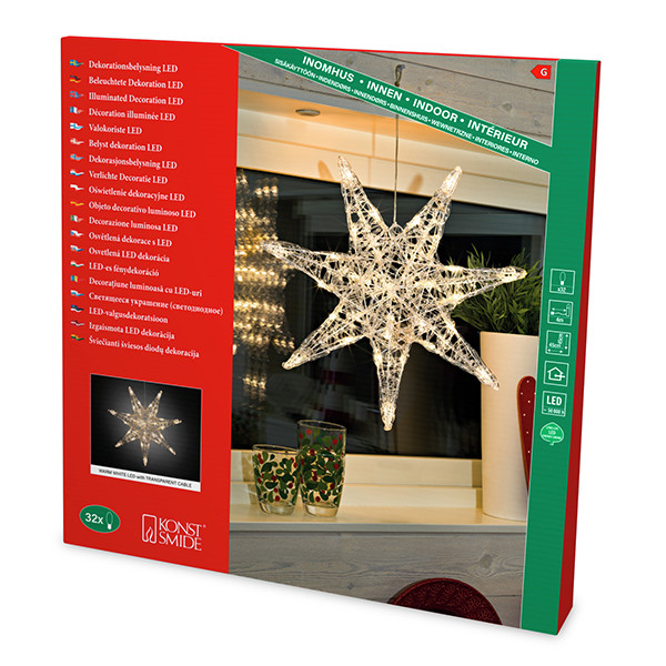 Kerstster met verlichting | Ø 45 cm | Warm wit | 32 lampjes | Konstsmide LKO00633 - 6
