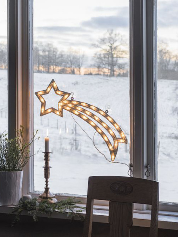 Kerstster met verlichting | 22 x 55 cm | Warm wit | 35 lampjes | Konstsmide LKO00251 - 2