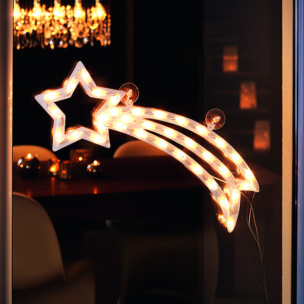 Kerstster met verlichting | 22 x 55 cm | Warm wit | 35 lampjes | Konstsmide LKO00251 - 4