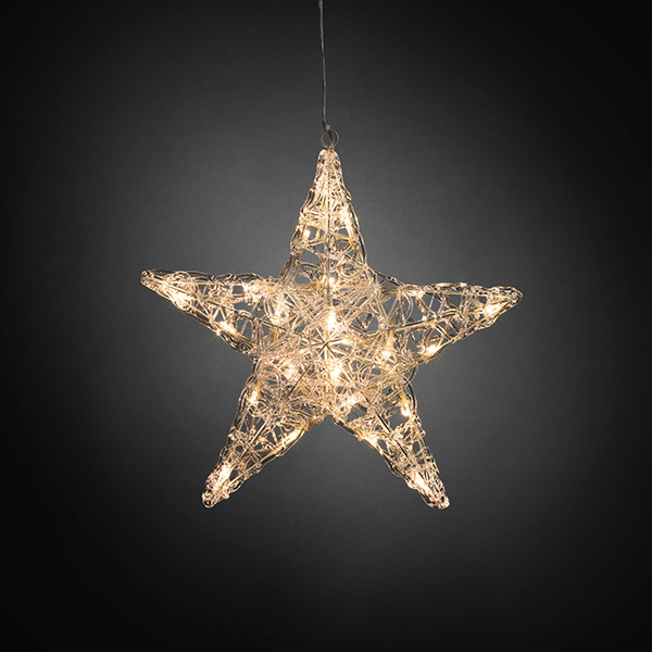 Kerstster met verlichting | 34 x 32 cm | Warm wit | 24 lampjes | Konstsmide LKO00254 - 2