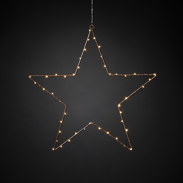 Kerstster op batterijen | 45 cm | Warm wit | Koper | 50 lampjes | Konstsmide LKO00306 - 1