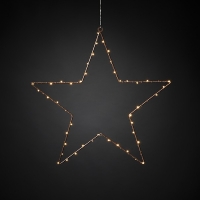 Kerstster op batterijen | 45 cm | Warm wit | Koper | 50 lampjes | Konstsmide LKO00306