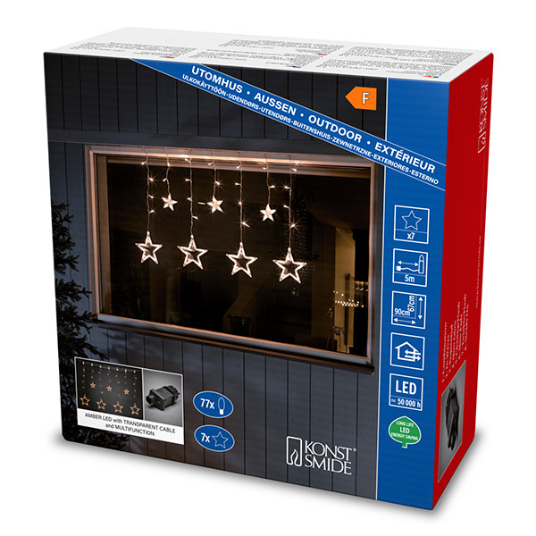 LED Sterrengordijn 90 x 67 cm | 77 lampjes | Extra warm wit | Konstsmide LKO00805 - 3