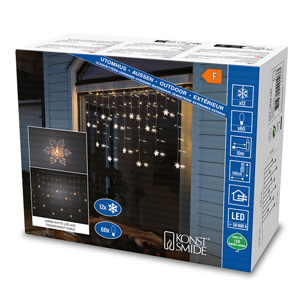 Lichtgordijn 140 x 120 cm | Warm wit | 60 lampjes | Konstsmide LKO00802 - 4