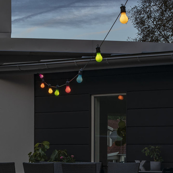 Konstsmide Lichtsnoer 14.5 meter | Peer | 10 bollen | Multicolor | Pastel | IP44 | Konstsmide  LKO00716 - 4
