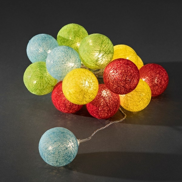 Konstsmide Lichtsnoer 3 meter | 16 bollen rood/geel/groen/blauw Ø 6cm | Konstsmide  LKO00102 - 1