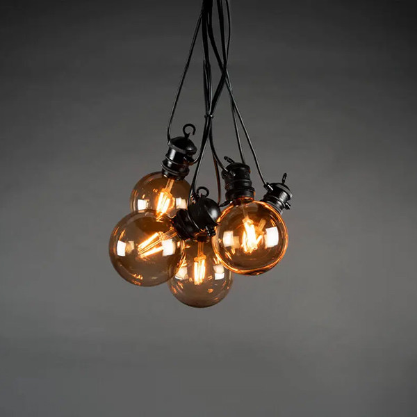 Konstsmide Lichtsnoer buiten 20 meter startset | Globe G10 | 1850K | Smokey | 10 lampjes | 24V | Konstsmide  LKO00771 - 1