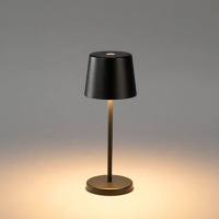 Konstsmide Oplaadbare tafellamp | 21.5 cm | Vence Mini | 2700K | Dimbaar | IP54 | Zwart | Konstsmide  LKO00761