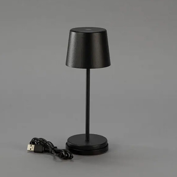 Konstsmide Oplaadbare tafellamp | 21.5 cm | Vence Mini | 2700K | Dimbaar | IP54 | Zwart | Konstsmide  LKO00761 - 3