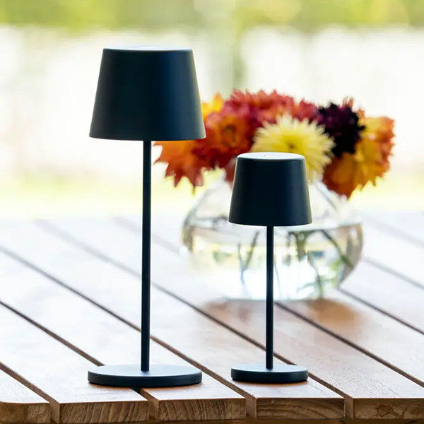 Konstsmide Oplaadbare tafellamp | 21.5 cm | Vence Mini | 2700K | Dimbaar | IP54 | Zwart | Konstsmide  LKO00761 - 5