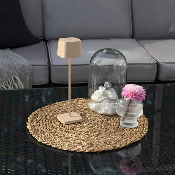 Oplaadbare tafellamp | 25 cm | Capri Mini | 2200-3000K | Dimbaar | IP54 | Zandkleur | Konstsmide LKO00769 - 3