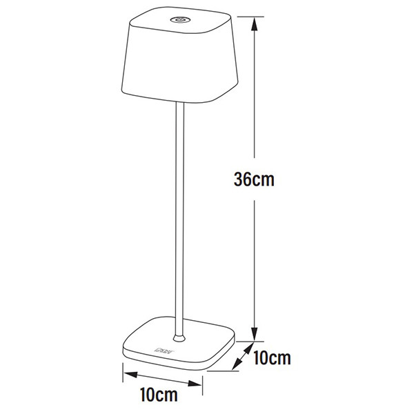 Oplaadbare tafellamp | 36 cm | Capri | 2700-3000K | Dimbaar | IP54 | Zandkleur | Konstsmide LKO00770 - 5