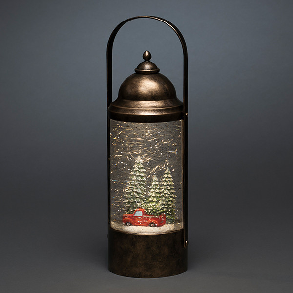 Sneeuwlantaarn | Kerstbomen met auto op batterijen | 29 cm | Warm wit | Konstsmide LKO00825 - 1