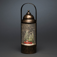 Sneeuwlantaarn | Kerstbomen met auto op batterijen | 29 cm | Warm wit | Konstsmide LKO00825